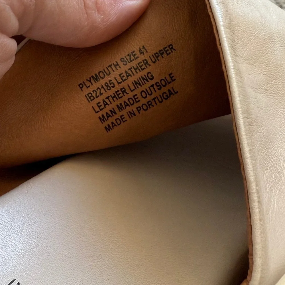 Miz Mooz‎ PLYMOUTH Women 41 Beige Leather Lug Sole Slide Sandals 9.5-10